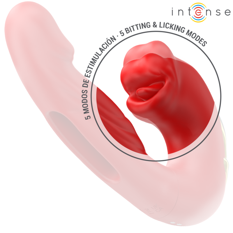 INTENSE - NATHY DOUBLE VIBRATOR WITH MULTIFUNCTIONAL MOUTH Stimulating RED
