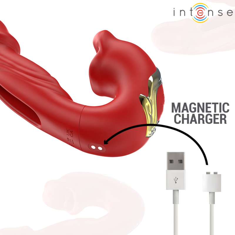 INTENSE - NATHY DOUBLE VIBRATOR WITH MULTIFUNCTIONAL MOUTH Stimulating RED