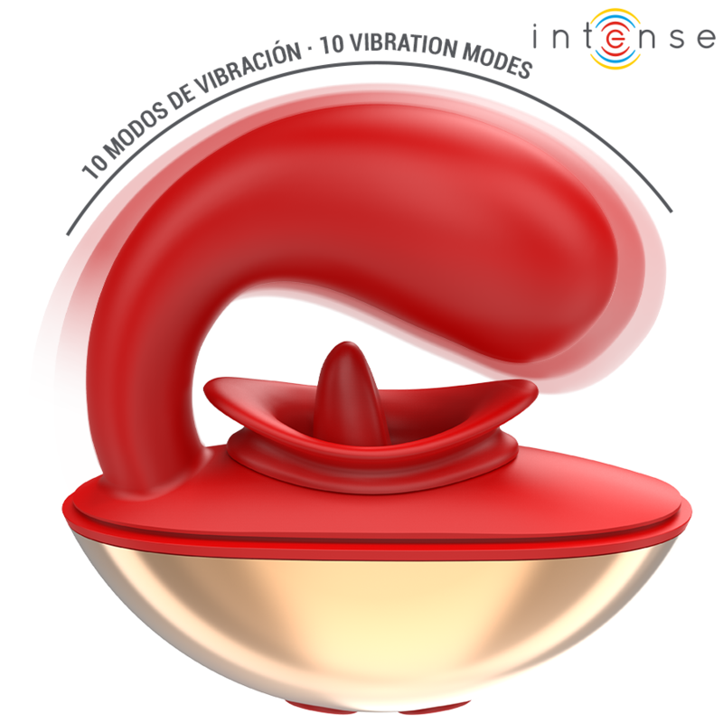 INTENSE - MARIAH U-SHAPED VIBRATOR &amp; STIMULATOR 10 VIBRATIONS RED