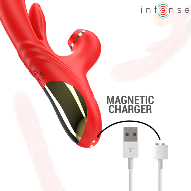 INTENSE - KAROL MULTIFUNCTION VIBRATOR SHOCK &amp; STIMULATION &amp; STIMULATING WAVES RED