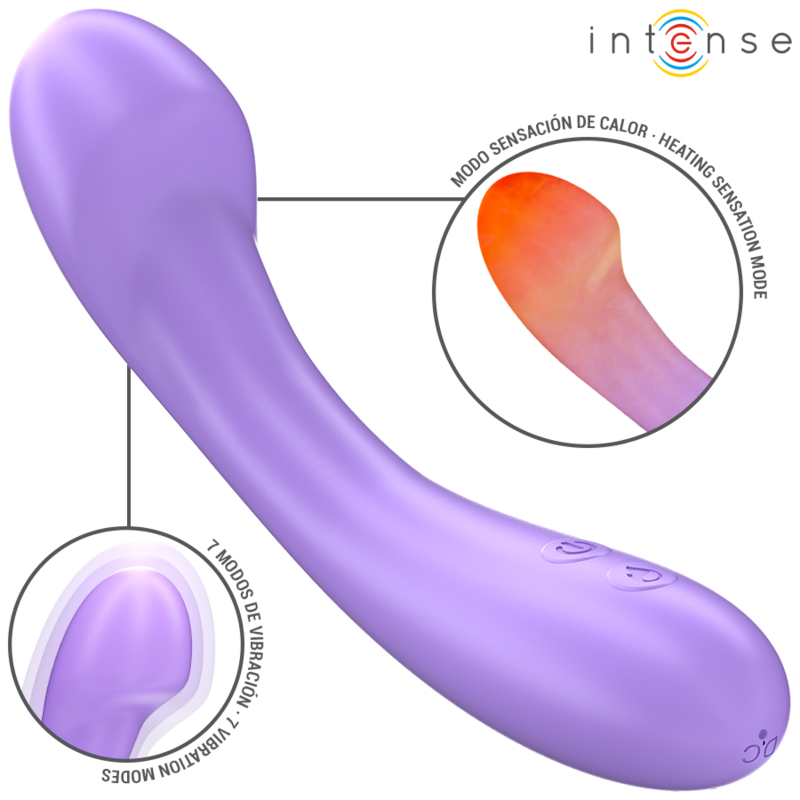 INTENSE - BECKY VIBRATOR 19 CM HEATED 7 VIBRATIONS PURPLE