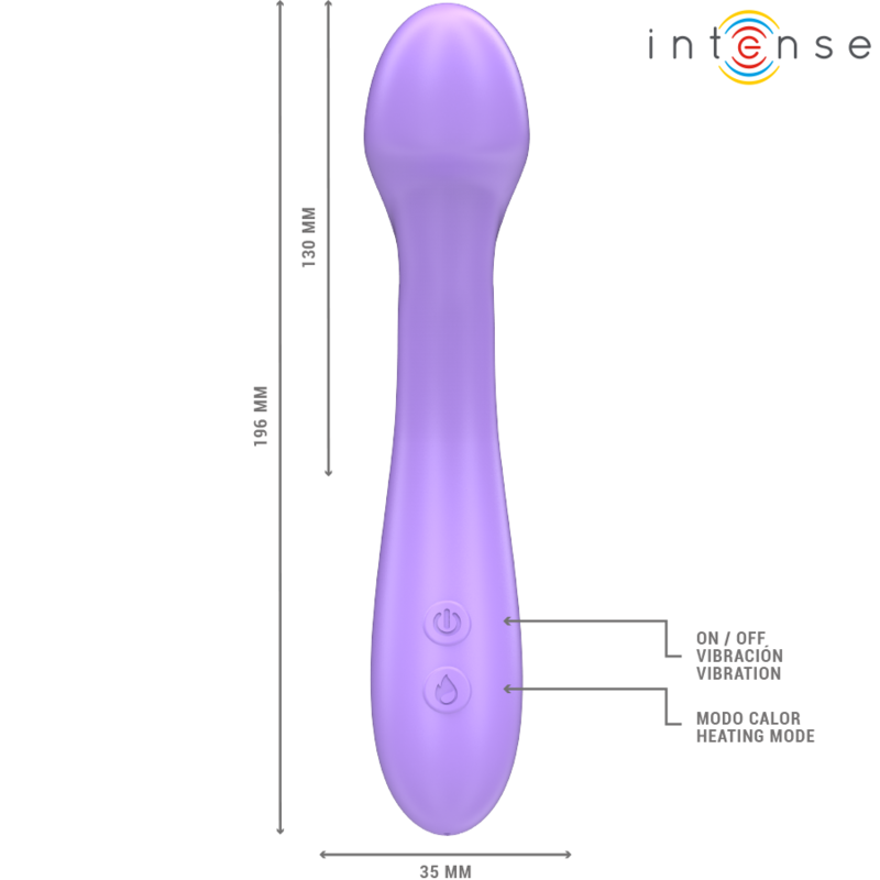 INTENSE - BECKY VIBRATOR 19 CM HEATED 7 VIBRATIONS PURPLE