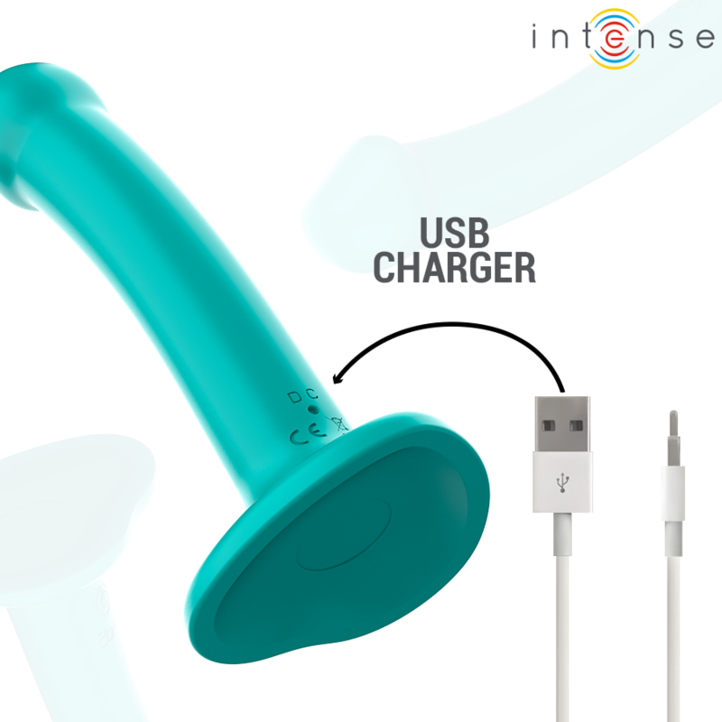 INTENSE - KATIE VIBRATOR WITH SUCTION CUPS 10 VIBRATIONS BLUE REMOTE CONTROL