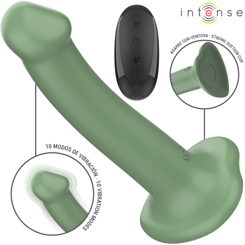 INTENSE - BECCA VIBRATOR MIT SAUGNAPF 10 VIBRATIONEN GRÜNE FERNBEDIENUNG