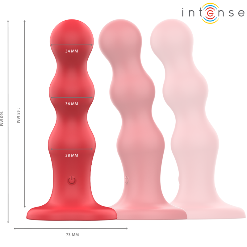 INTENSE - CODY VIBRATOR WITH SUCTION CUPS RED REMOTE CONTROL