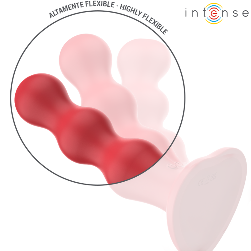 INTENSE - CODY VIBRATOR WITH SUCTION CUPS RED REMOTE CONTROL