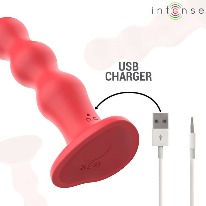 INTENSE - CODY VIBRATOR WITH SUCTION CUPS RED REMOTE CONTROL