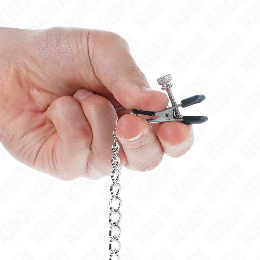 KINK - FLAT CHAIN ​​NIPPLE CLIPS SILVER 34 CM
