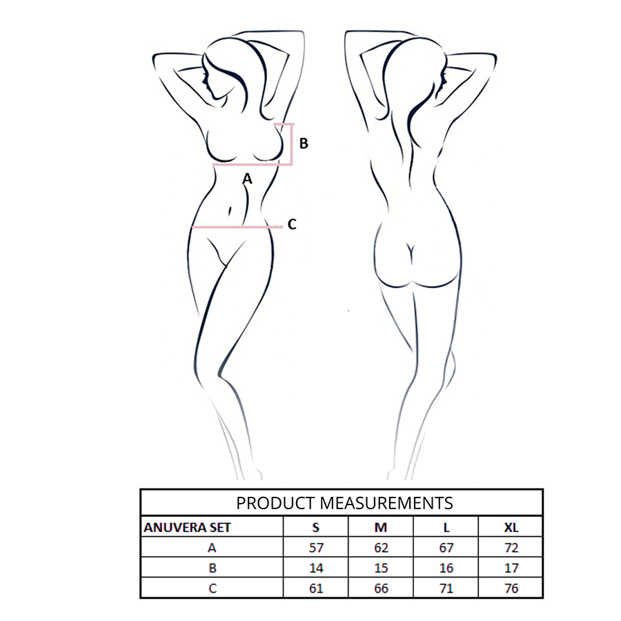 PASSION - ANUVERA BRA + STRING SET BLACK S/M