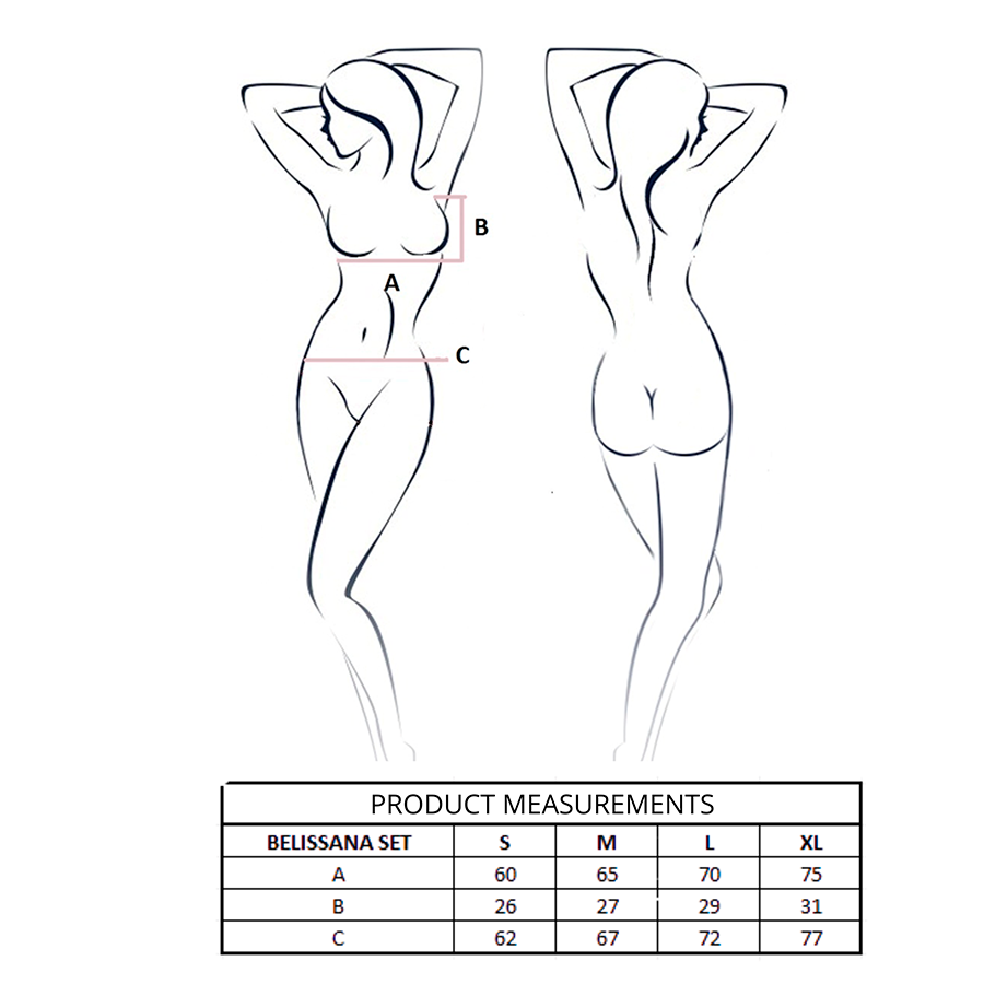 PASSION - BELISSANA BRA + STRING SET WHITE L/XL