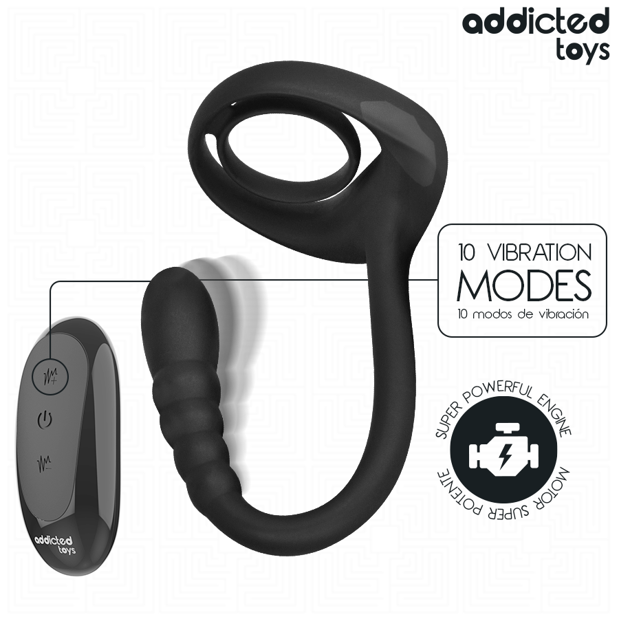 ADDICTED TOYS - P-SPOT VIBRIERENDER COCK RING MIT FERNBEDIENUNG