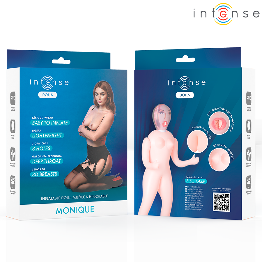 INTENSE DOLLS - MONIQUE AUFBLASBARE PUPPE MIT DREI ÖFFNUNGEN