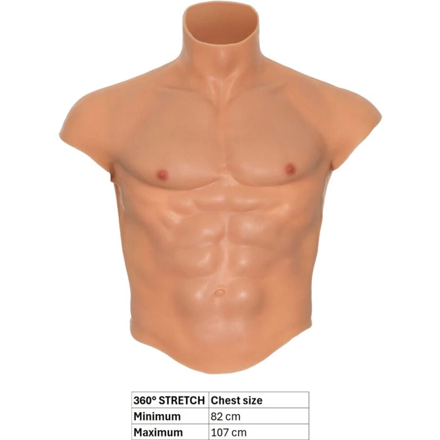 HIDDEN DESIRE - ALTER EGO SILIKON-TORSO-SHIRT FÜR MÄNNER MIT ABS-FLEISCH