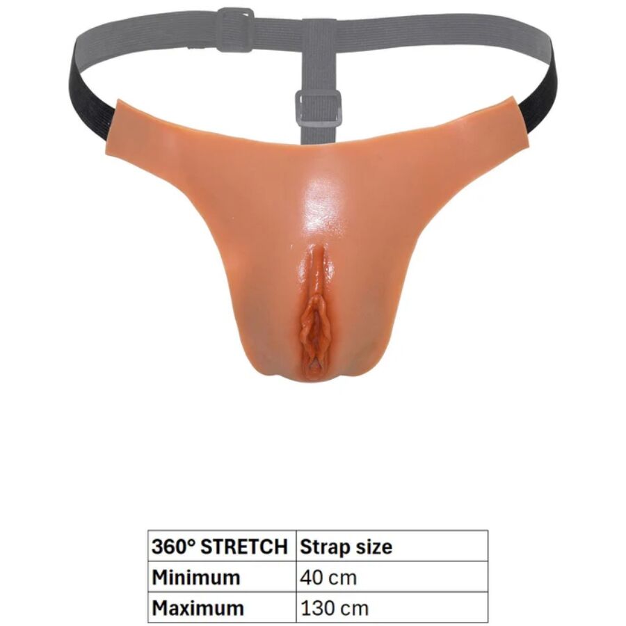 HIDDEN DESIRE - ALTER EGO ADJUSTABLE OPEN VAGINAL STRING, FLESH