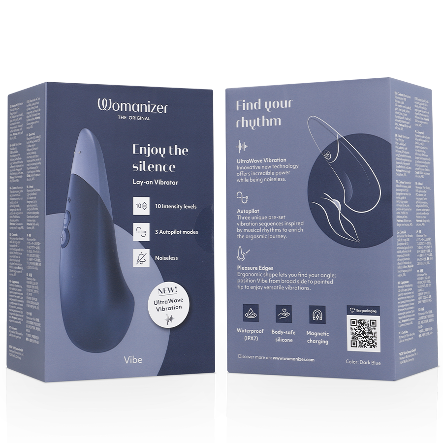WOMANIZER - VIBE LAY-ON SILENT VIBRATOR DUNKELBLAU