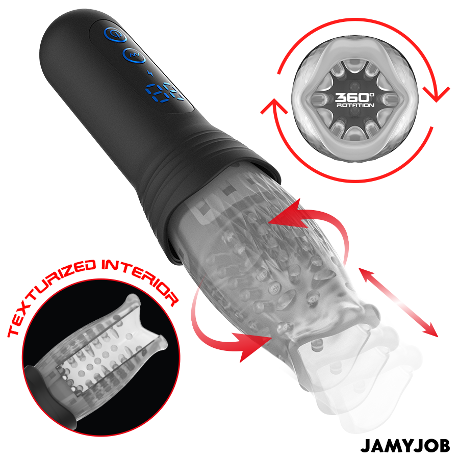 JAMYJOB - BLOW-R MASTURBATOR MIT STOSS- UND ROTATIONSFUNKTION