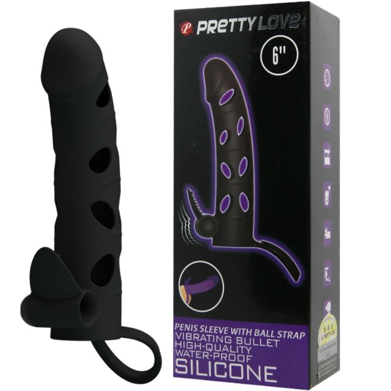 PRETTY LOVE - SILICONE SLEEVE WITH VIBRATION 15.2 CM