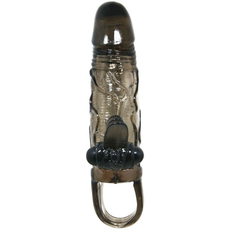 BAILE - BRAVE MAN PENIS SHELL WITH CLITORAL AND ANAL StimULATION DOUBLE BALL BLACK 16.5 CM