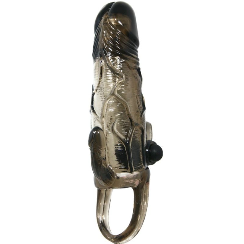BAILE - BRAVE MAN PENIS SHELL WITH CLITORAL AND ANAL StimULATION DOUBLE BALL BLACK 16.5 CM
