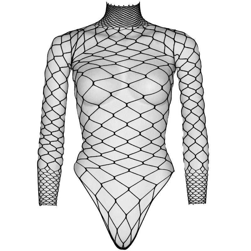 LEG AVENUE - TURTLENECK FISHNET TEDDY, ONE SIZE