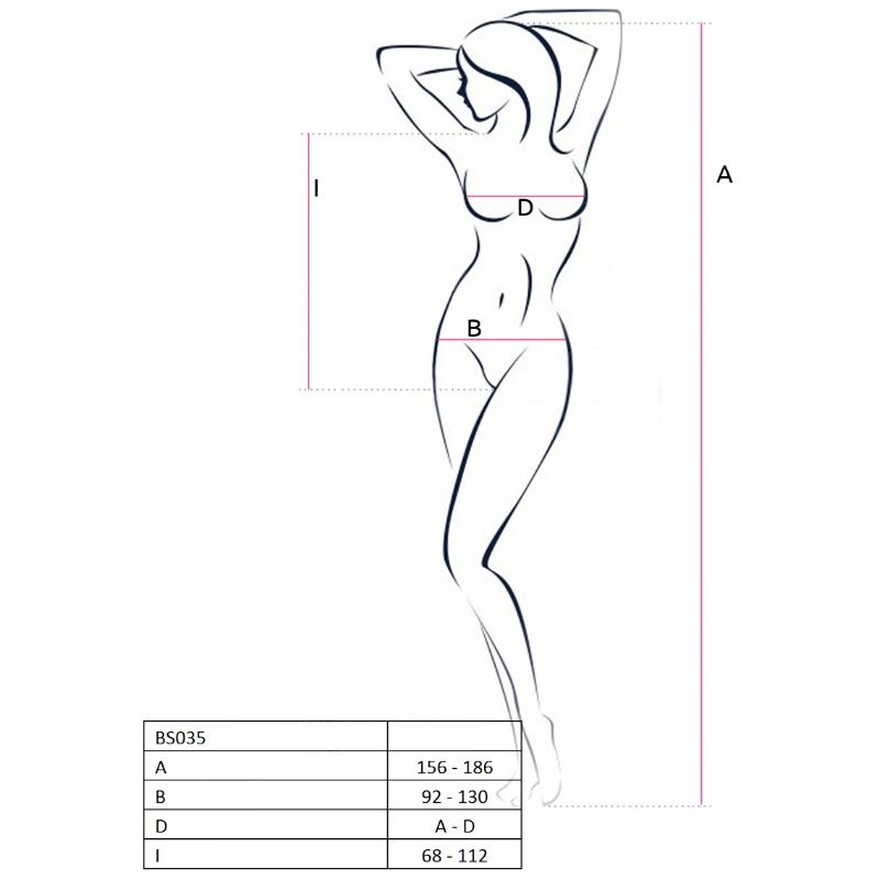PASSION - WOMAN BS035 WHITE BODYSTOCKINGS, ONE SIZE