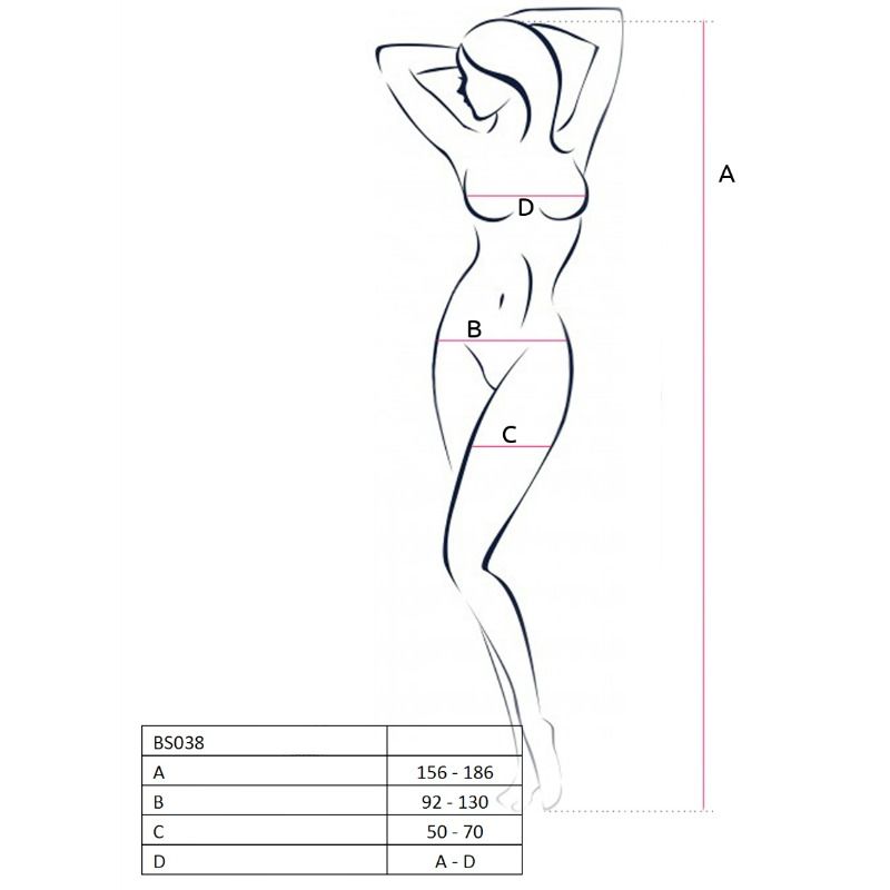 PASSION - WOMAN BS038 RED BODYSTOCKINGS, ONE SIZE