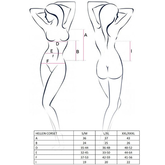 PASSION - WOMAN HELLEN KORSETT SCHWARZ GRÖSSE S/M