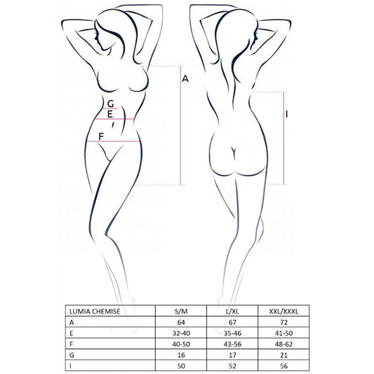 PASSION - WOMAN LUMIA CHEMISE SCHWARZ GRÖSSE L/XL