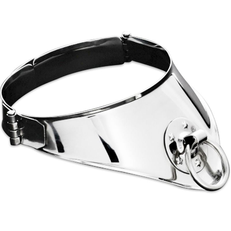 METAL HARD - RESTRICTION NECK BAND WITH RING AND FRONT CLOSURE 12.5 CM