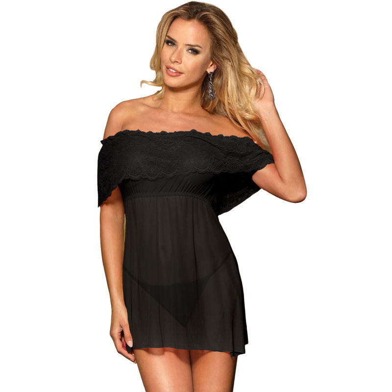 SUBBLIME - DRESSES SHORT DRESS + THONG BLACK S / M.