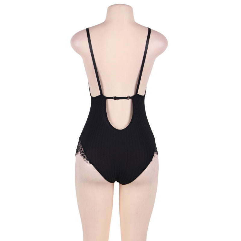 SUBBLIME - QUEEN PLUS TEDDY WITH CLEAR AND BLACK FRINGES