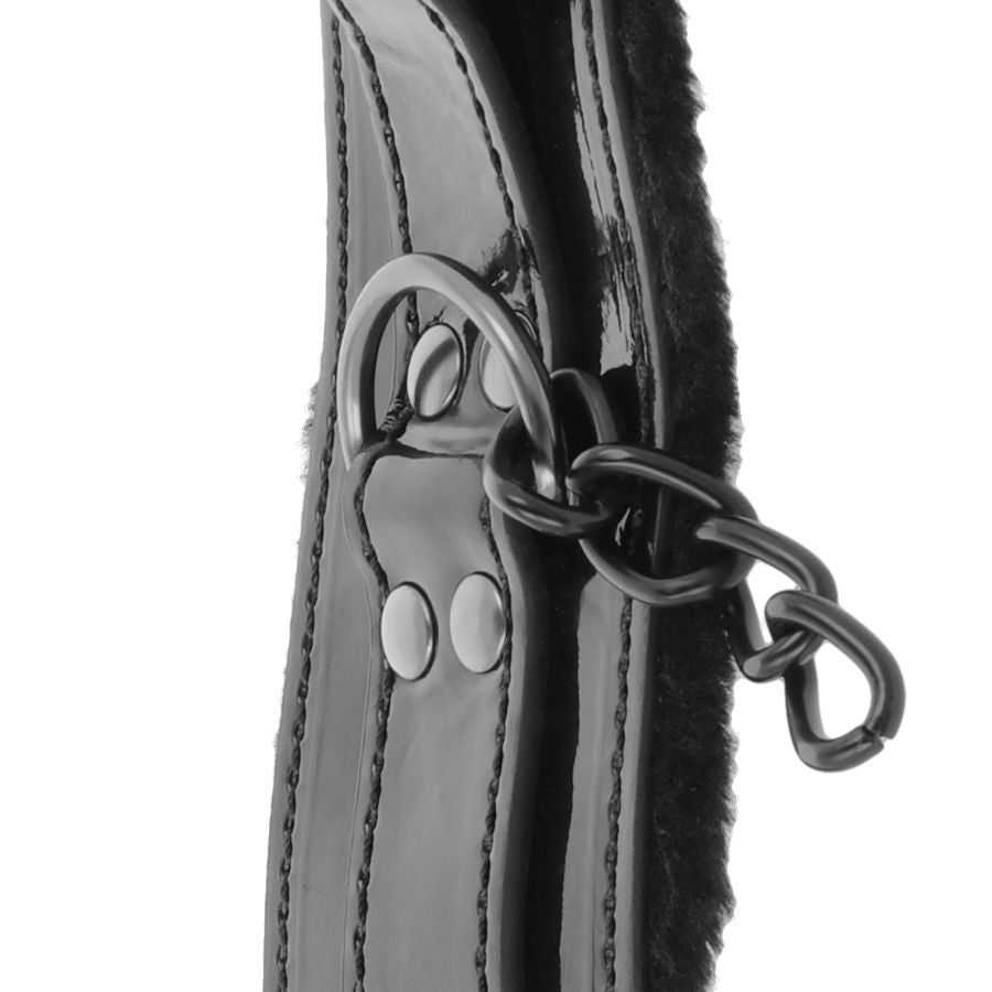 DARKNESS - ADJUSTABLE BLACK LEATHER HANDCUFFS WITH LOCK