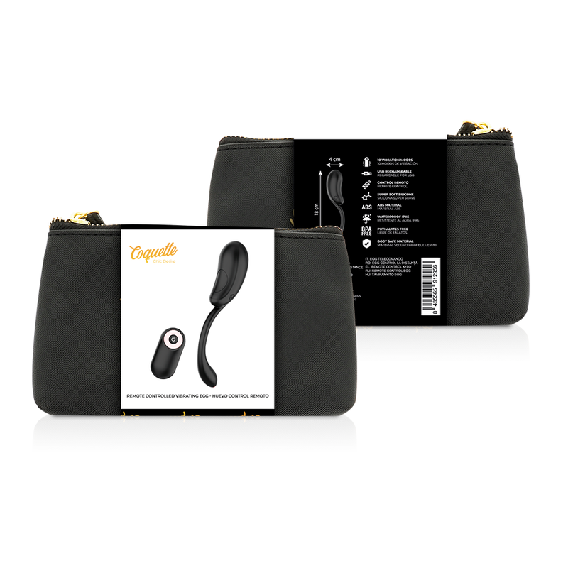 COQUETTE CHIC DESIRE - VIBRATION EGG REMOTE CONTROL RECHARGEABLE BLACK/GOLD