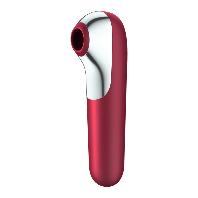 SATISFYER - DUAL LOVE VIBRATOR AND SUCTION COOLER WITH PULSED AIR RED