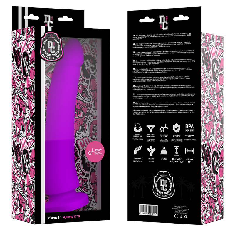 DELTA CLUB - TOYS PURPLE DILDO MEDICAL SILICONE 23 CM -O- 4.5 CM
