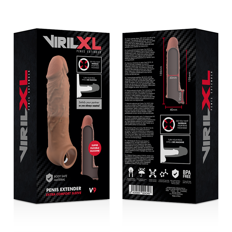 VIRLXL - LIQUID SILICONE V9 BROWN PENIS EXTENSION