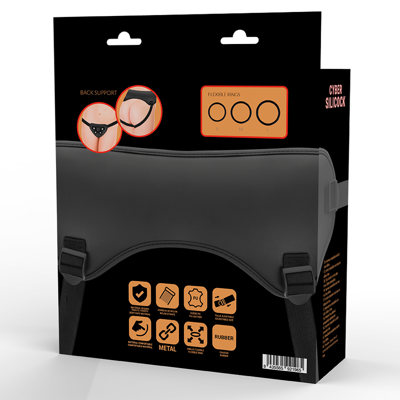 CYBER SILICOCK - STRAP-ON STRAP WITH 3 RINGS FREE