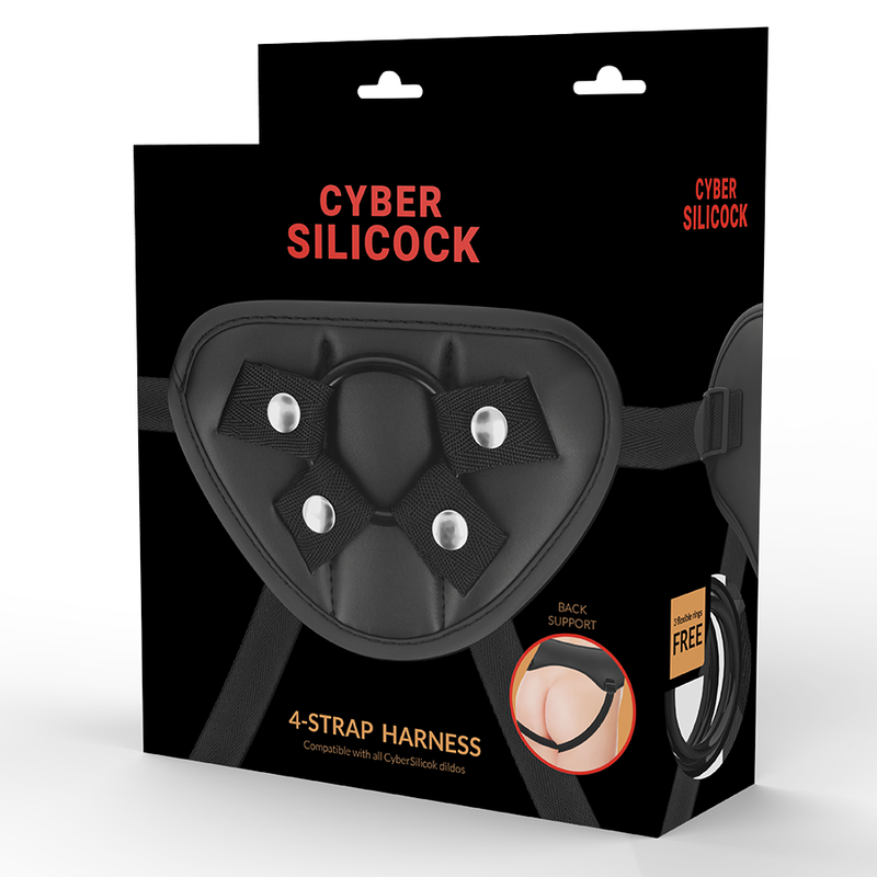 CYBER SILICOCK - STRAP-ON STRAP WITH 3 RINGS FREE